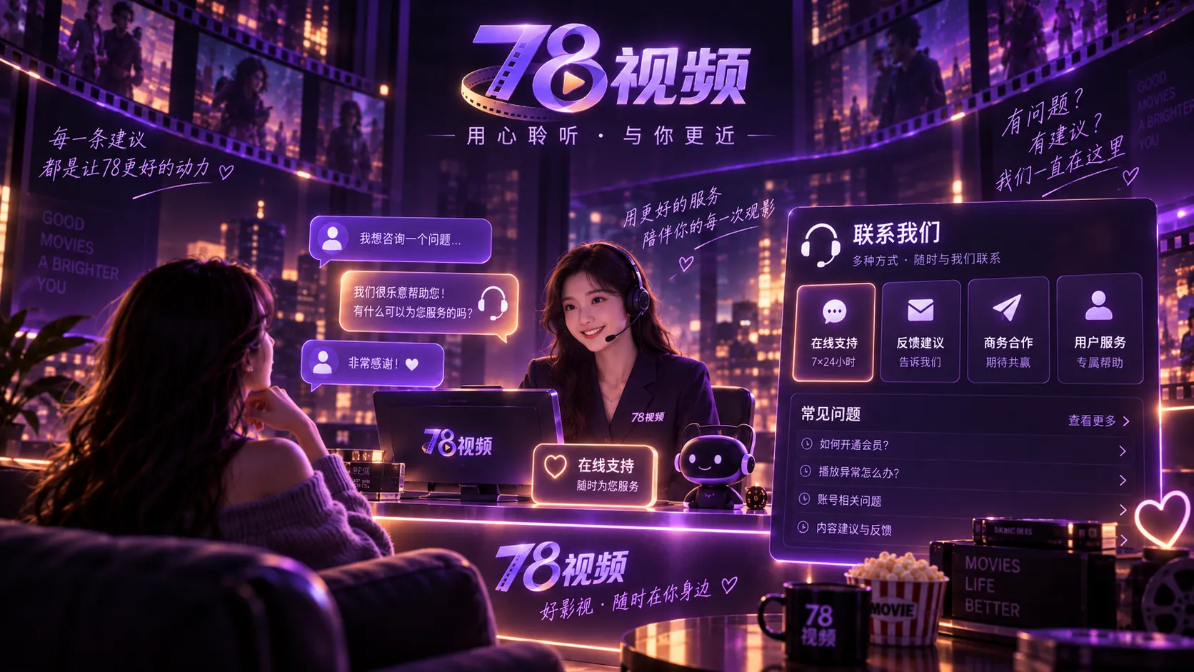 78视频联系与内容反馈说明